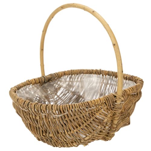 Bulvių krepšelis 43/33/23 cm su folija, natūralios spalvos, 3 vnt. rinkinys. pirkti | Floristik24.lt