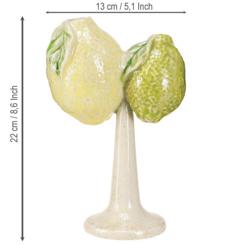 daiktų Keraminė citrininė vaza Viduržemio jūros regiono stalo dekoracija, aukštis 22 cm
