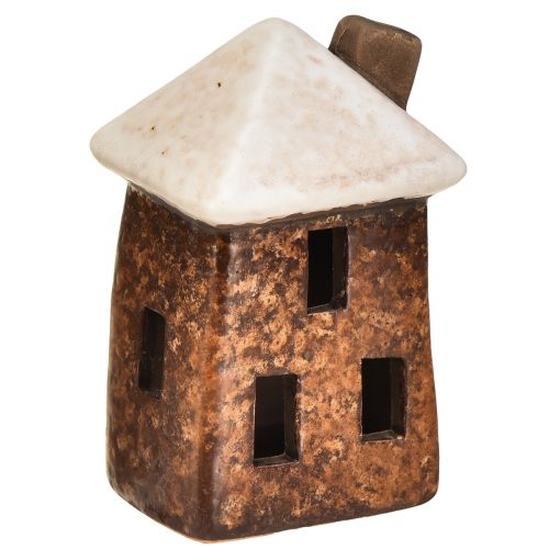 Floristik24 Žavingas 3 keraminių namelių rinkinys - įvairių spalvų, 9 cm - atmosferinio apšvietimo apdaila kiekvienam kambariui - 3 vnt.