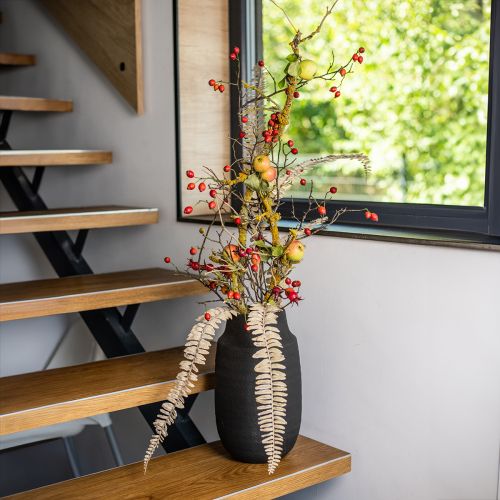 Keraminė vaza juoda gėlių vaza dekoratyvinės vazos Ø17cm H34cm