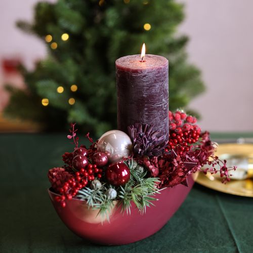 Floristik24 Žvakės Bordo stulpinės žvakės vienspalvės 85x200mm 2 vnt