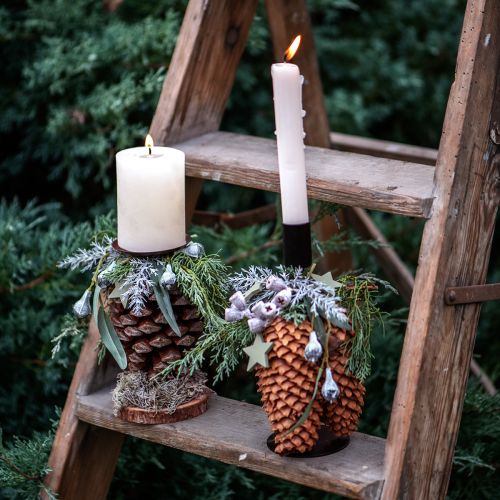 Floristik24 Žvakidė Advento vainiko žvakidė juoda 2,2×4cm 4 vnt.