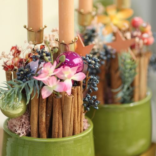 daiktų Žvakidė su karūnėle, auksinė, metalinė pagaliuko formos žvakidė, 4 vnt.