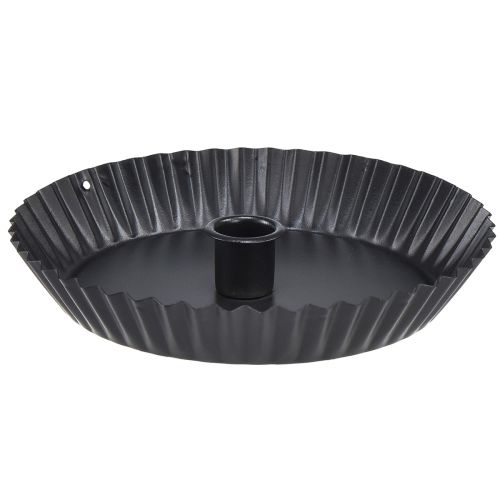 daiktų Originalus metalinis torto formos žvakių laikiklis – juodas, Ø 18 cm – stilinga stalo puošmena – 4 vnt.