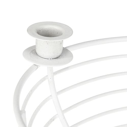daiktų Žvakių laikiklis baltame dekoratyviniame metaliniame dubenyje Ø14cm H7cm