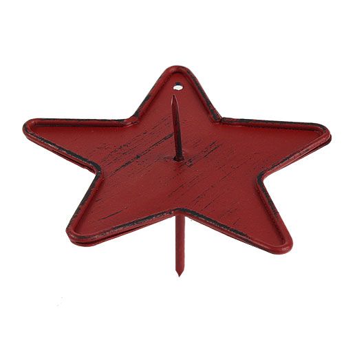 Floristik24 Žvakių laikiklio žvaigždė klijuoti 9 cm raudona