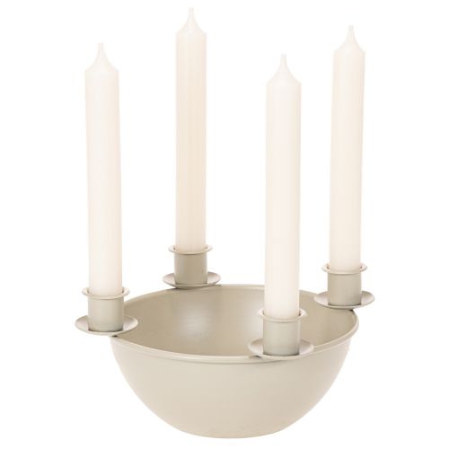 Žvakidė su 4 žvakidėmis, modernus Advento vainikas, smėlio spalvos, 15 cm | Floristik24.lt