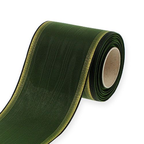 daiktų Vainiko juostelė Moiré 100mm, tamsiai žalia