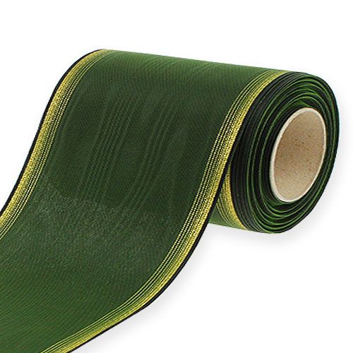 daiktų Vainiko juostelė Moiré 150mm, tamsiai žalia