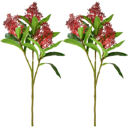 daiktų Dirbtinės gėlės Raudona Skimmia japonica Skimmie 45cm 2vnt