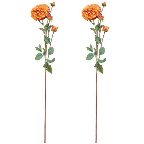 daiktų Dirbtinės jurginų dekoratyvinės gėlės oranžinės raudonos Ø10 L80cm 2vnt