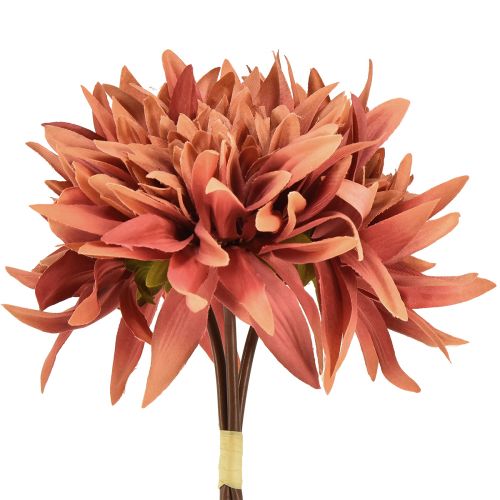 Floristik24 Dirbtiniai jurginai raudonai rudi žiedai Ø15cm L28cm 3 vnt