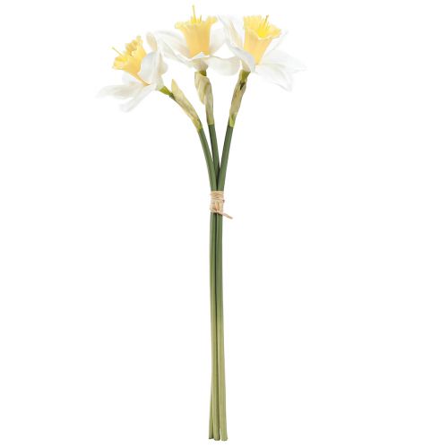 daiktų Dirbtiniai narcizai šilko žiedai balti narcizai 40cm 3 vnt