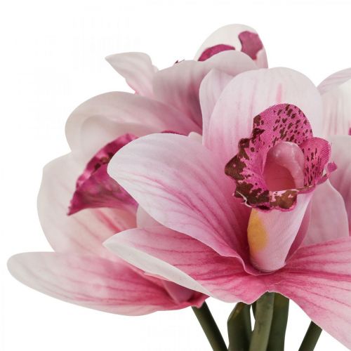 daiktų Dirbtinės orchidėjų dirbtinės gėlės vazoje balta/rožinė 28cm