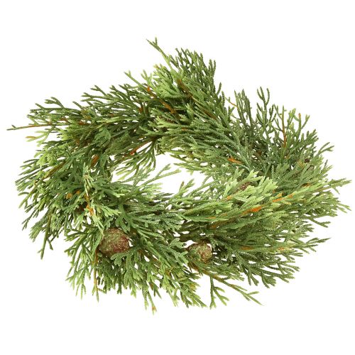 daiktų Mažas žalios eglės vainikas su dirbtiniais kūgiais Ø24cm