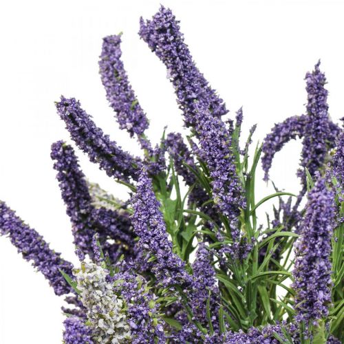 Floristik24 Dirbtinės levandos dekoratyvinis dirbtinis augalas violetinis baltas krūmas 46cm