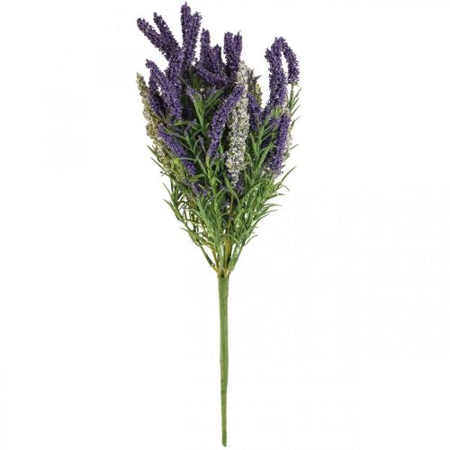 Floristik24 Dirbtinės levandos dekoratyvinis dirbtinis augalas violetinis baltas krūmas 46cm