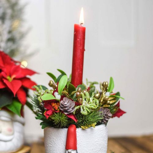 Floristik24 Dirbtinė žiemos puokštė su kūgiais, advento puošmena L30cm ryšulėlis 4vnt.