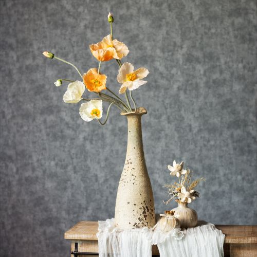 daiktų Dirbtinė aguonų gėlė vestuvių dekoravimui ir dizainui, 95 cm, 3 vnt.