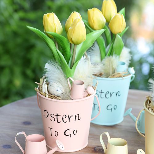 daiktų Dirbtinė gėlė Tulpė geltona Real Touch pavasario gėlė H21cm