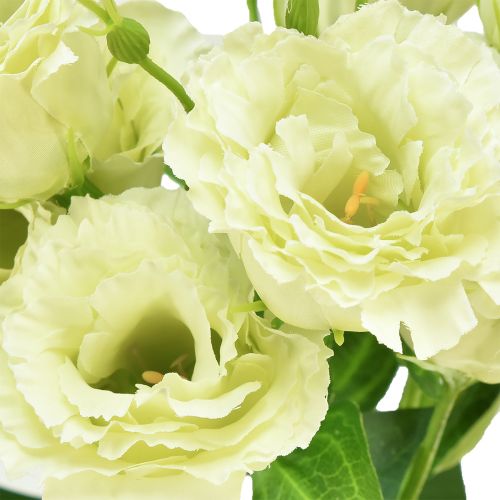 daiktų Dirbtinės gėlės Eustoma Lisianthus geltona žalia 52cm 5 vnt