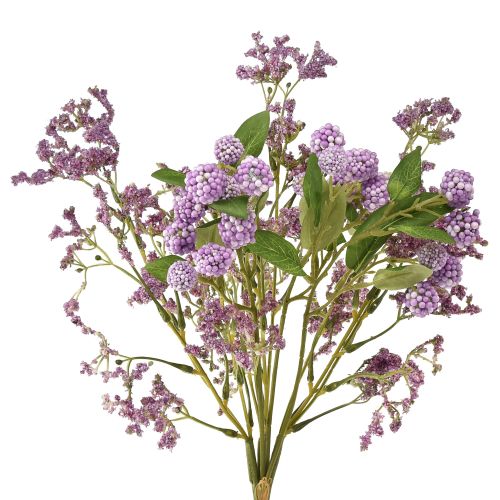 Floristik24 Dirbtinių gėlių puokštė šilko gėlės uogų šakelė violetinė 51cm