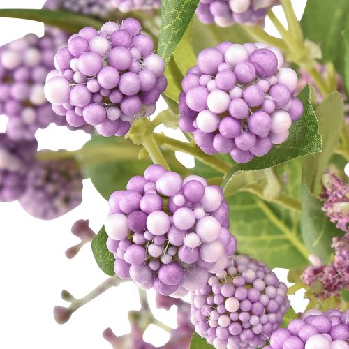 daiktų Dirbtinių gėlių puokštė šilko gėlės uogų šakelė violetinė 51cm