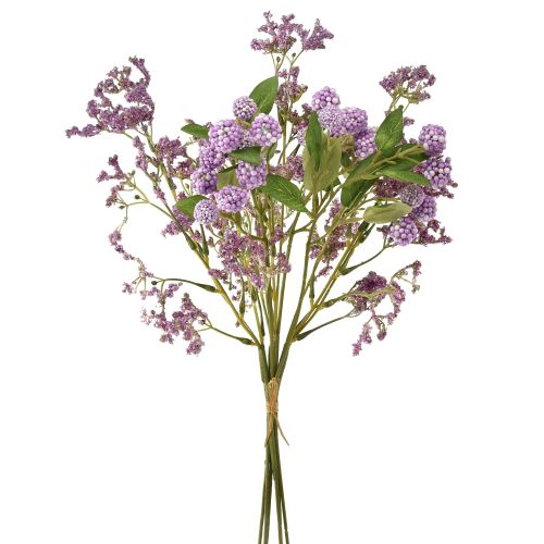 daiktų Dirbtinių gėlių puokštė šilko gėlės uogų šakelė violetinė 51cm