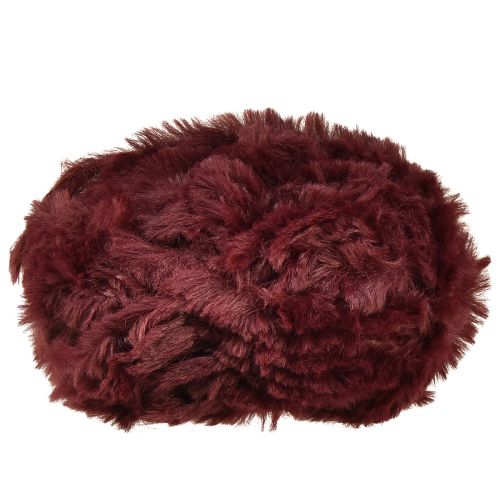 daiktų Dirbtinio kailio virvelė, pūkuotas dekoratyvinis virvelė, bordo, 50g, 30m