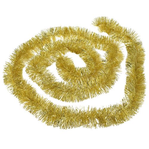 daiktų Glamorous Golden Tinsel Girland 270cm – puikiai tinka šventinėms ir elegantiškoms dekoracijoms