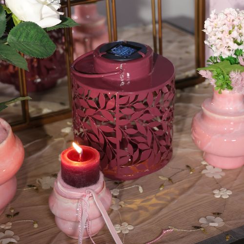 daiktų Žibintas su lapų motyvu, maitinamas saulės energija, atmosferiniam lauko apšvietimui, 25 cm