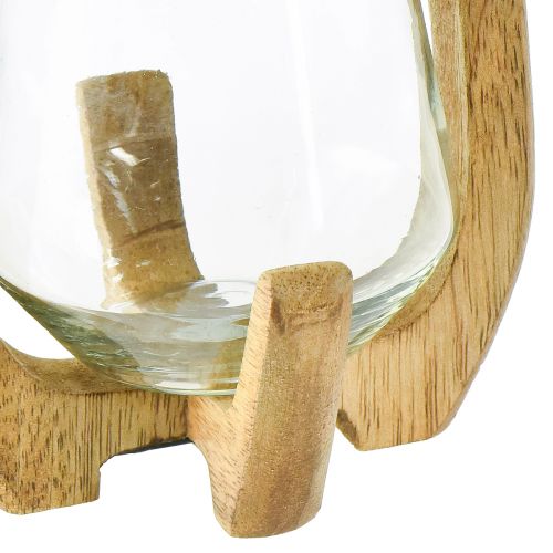 daiktų Žibinto medžio stiklo žibinto svetainės apdaila Ø12cm H20cm