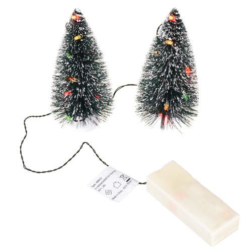 daiktų LED Kalėdų eglutė, mini dirbtinė, baterijoms, 16 cm, 2 vnt.