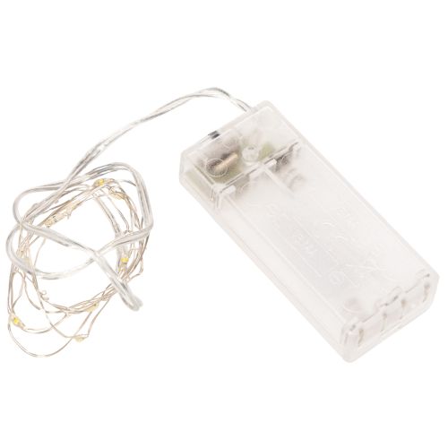 Baterijomis maitinamos lempučių girliandos, skirtos naudoti patalpose, šiltai balta, 10 LED, 1 m ilgio, 6 vnt. pirkti | Floristik24.lt