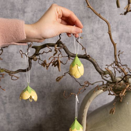 daiktų Metalinė pakabinama gėlė romantiškam vidaus ir lauko dekoravimui, 6 cm, 6 vnt.