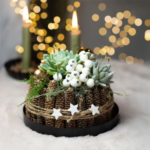 Floristik24 Metalinis padėklas apvalus žvakių padėklas juodas Ø20cm H2,5cm 2vnt