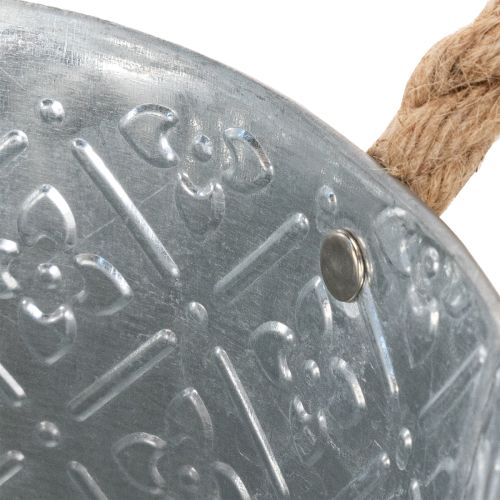 Metalinis sodinimo vazonas, gėlių vazonas su rankenomis, sodintuvas su gėlių raštu Ø18cm | Floristik24.lt