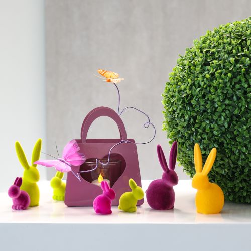 Floristik24 Mini zuikiai Spalvingi Velykų zuikiai, suburti įvairūs – 2 pasirinkimas – H6cm 12 vnt.