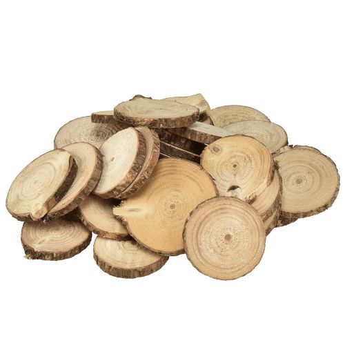 daiktų Mini mediniai diskai dekoratyviniai medžių diskai natūralūs Ø3-6cm 600g