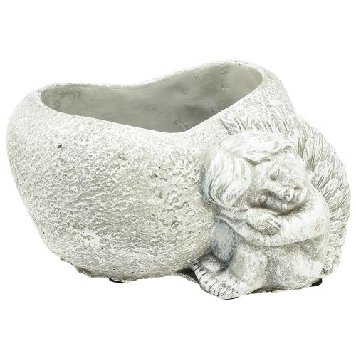 daiktų Mini augalinis dubuo kapas angelas angelas pilka augalo širdelė 16×12cm H9,5cm