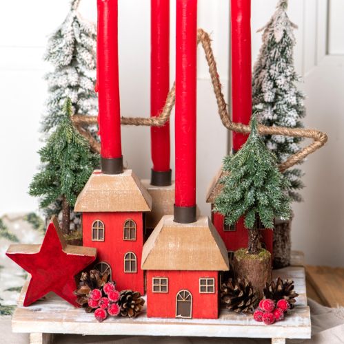 daiktų Mini eglutės medinis pagrindas žalias baltas Ø8cm H18cm 3vnt
