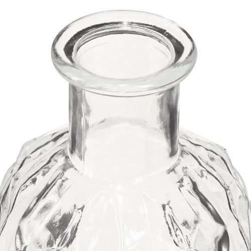 Floristik24 Mini vazos kvadratiniai stiklo dekoratyviniai buteliai H13cm 4vnt