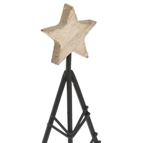daiktų Mini eglutė metalo mediena juoda natūrali 28cm 2vnt