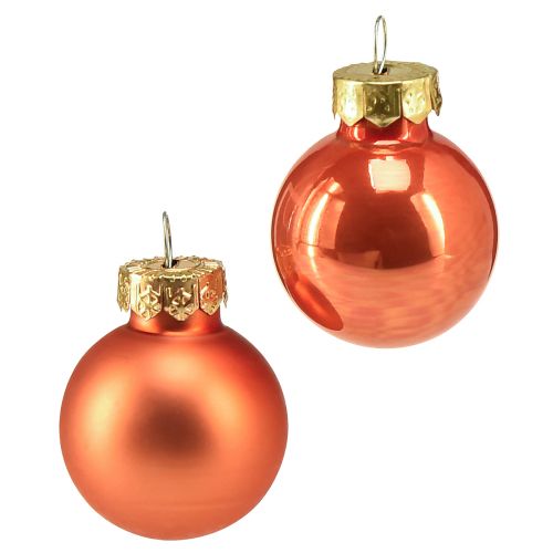 Floristik24 Mini kalėdiniai rutuliukai stikliniai oranžiniai moliūgai Ø2,5cm 22 vnt