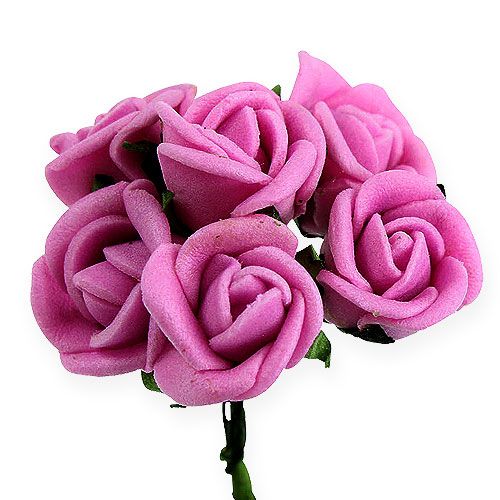 Floristik24 Mini putplasčio rožės Ø 1,5cm šviesiai violetinė 72 vnt