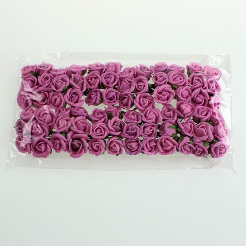 Floristik24 Mini putplasčio rožės Ø 1,5cm šviesiai violetinė 72 vnt