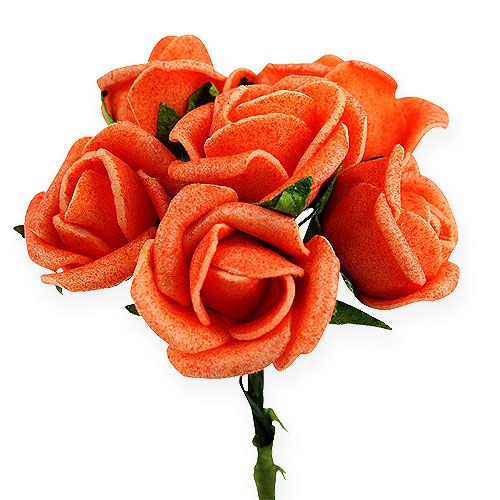 Floristik24 Mini putplasčio rožės Ø 1,5cm oranžinė 72 vnt