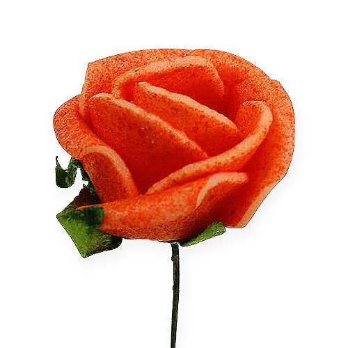 Floristik24 Mini putplasčio rožės Ø 1,5cm oranžinė 72 vnt