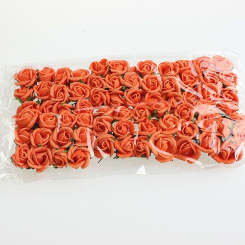 Floristik24 Mini putplasčio rožės Ø 1,5cm oranžinė 72 vnt