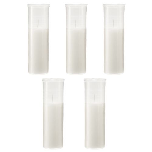Floristik24 Užpildomos žvakės kapo žibintams baltos 84h H17cm 5 vnt